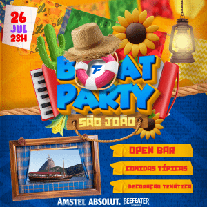 26/JUL: Boat Party - Festa no barco OPEN BAR - Edição São João